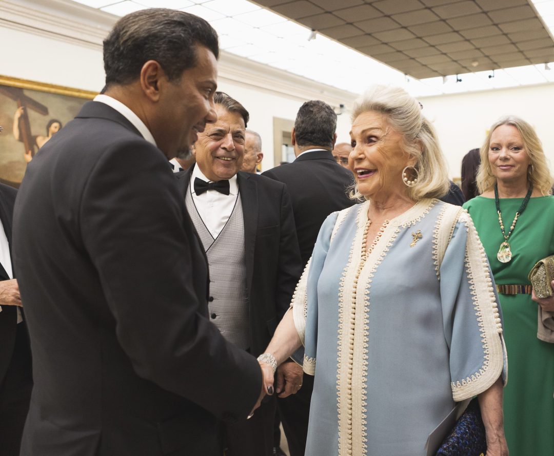 S.A.R. la Princesa Beatrice d'Orléans y el Embajador de Qatar el Excmo. Sr. Abdalla Al-Hamar.