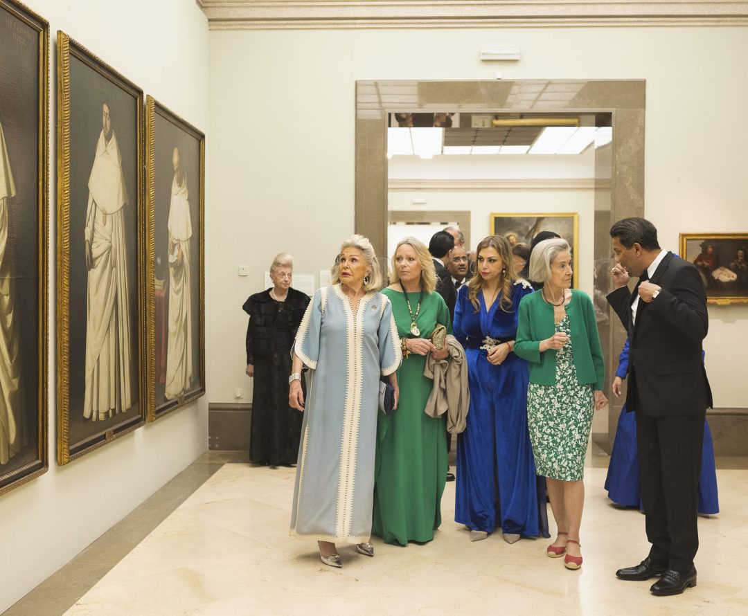 S.A.R. la Princesa Beatrice d'Orléans, Flavia Hohenlohe, Soumaya Akbib, Presidenta de la fundación ACWB, Dña. Mercedes González de Amezua y el Embajador de Qatar el Excmo. Sr. Abdalla Al-Hamar