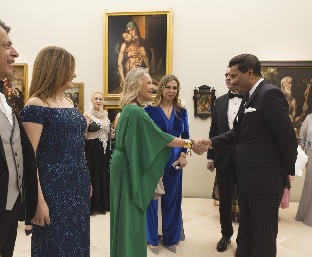 Doña Carla Charbel, Flavia Hohenlohe, Soumaya Akbib presidenta de la fundación ACWB y el Embajador de Qatar, el Excmo. Sr. Abdalla Al-Hamar